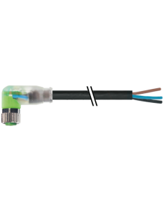 Konektor M8 żeński, katowy z LED, z wolnym kablem 7000-08121-6300500 | Przewody i Złącza | Eshop Dopak | Wszystko dla Przemysłu