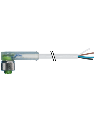 Konektor M12 żeński, katowy z LED z wolnym kablem 7000-12421-2341000 | Przewody i Złącza | Eshop Dopak | Wszystko dla Przemysłu