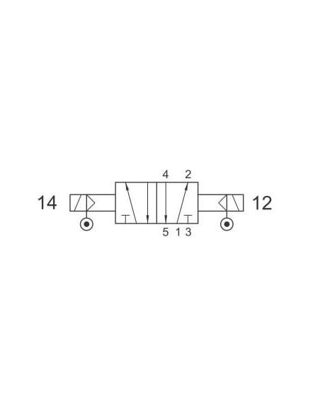 Elektrozawór pneumatyczny rozdzielający 5/2 G 1/8, bistabilny z pilotem, AZ Pneumatica | Pneumatyka | Eshop Dopak | Wszystko dla