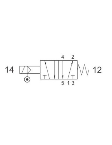 Elektrozawór pneumatyczny rozdzielający 5/2 G 1/8 monostabilny z pilotem, AZ Pneumatica | Pneumatyka | Eshop Dopak | Wszystko dl