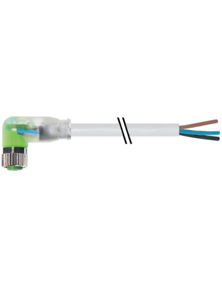 Konektor M8 żeński, katowy z wolnym kablem 7000-08121-2300500 | Przewody i Złącza | Eshop Dopak | Wszystko dla Przemysłu