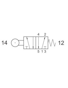 Zawór rozdzielający mechaniczny 5/2 G 1/8 monostabilny z rolką, AZ Pneumatica | Pneumatyka | Eshop Dopak | Wszystko dla Przemysł 2