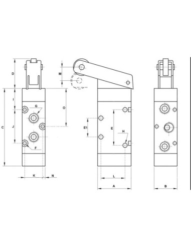 Zawór rozdzielający mechaniczny 5/2 G 1/8 monostabilny z rolką, AZ Pneumatica | Pneumatyka | Eshop Dopak | Wszystko dla Przemysł