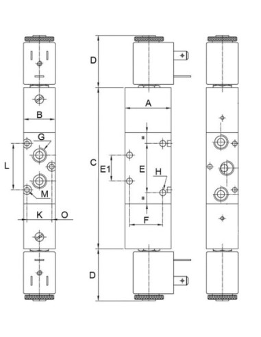 Elektrozawór pneumatyczny rozdzielający 5/2 G 3/8 bistabilny, AZ Pneumatica | Pneumatyka | Eshop Dopak | Wszystko dla Przemysłu