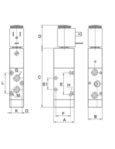Elektrozawór pneumatyczny rozdzielający 5/2 G 3/8 monostabilny (sprężyna mechaniczna), AZ Pneumatica | Pneumatyka | Eshop Dopak  2