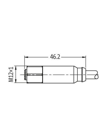 Konektor M12-Steel, żeński, prosty z wolnym kablem 7044-12221-2141000 | Przewody i Złącza | Eshop Dopak | Wszystko dla Przemysłu