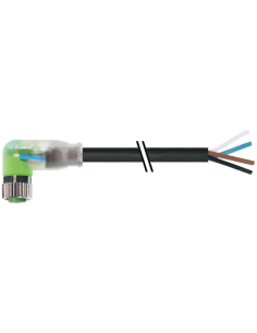 Złącze żeńskie M8 90° LED z kablem, 4szt. 7000-08102-6311000 | Przewody i Złącza | Eshop Dopak | Wszystko dla Przemysłu