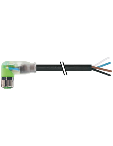 Złącze żeńskie M8 90° LED z kablem, 4szt. 7000-08102-6311000 | Przewody i Złącza | Eshop Dopak | Wszystko dla Przemysłu