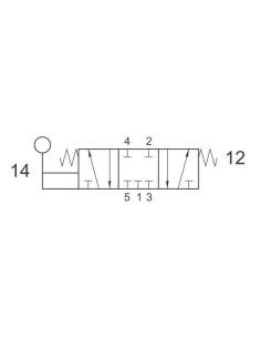 Zawór rozdzielający mechaniczny ręczny 5/3 G 1/2 CC monostabilny, sterowany dźwignią, AZ Pneumatica | Pneumatyka | Eshop Dopak | 2