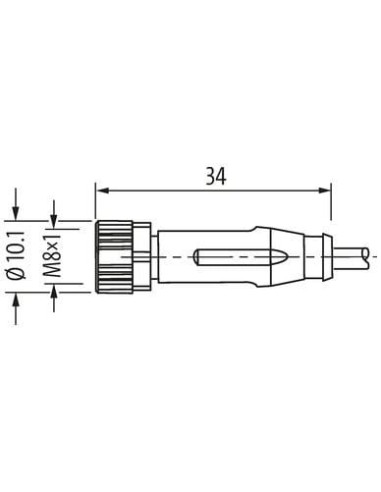 Konektor M8 żeński 0° do wolnego kabla 7000-08961-6960750 | Przewody i Złącza | Eshop Dopak | Wszystko dla Przemysłu
