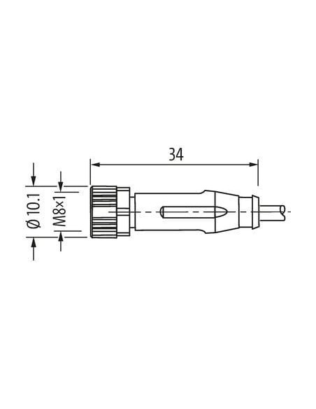 Konektor M8 żeński 0° do wolnego kabla 7000-08961-6960750 | Przewody i Złącza | Eshop Dopak | Wszystko dla Przemysłu
