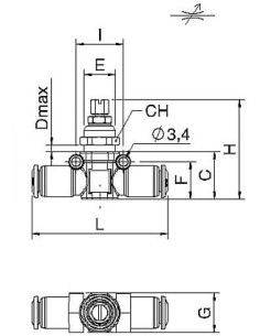 Zawór dławiący wtykowy przelotowy do węża fi 4 mm, tworzywo sztuczne | Hydraulika | Eshop Dopak | Wszystko dla Przemysłu 2
