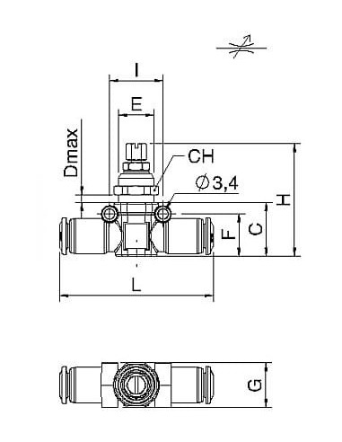 Zawór dławiący wtykowy przelotowy do węża fi 6 mm, tworzywo sztuczne | Hydraulika | Eshop Dopak | Wszystko dla Przemysłu