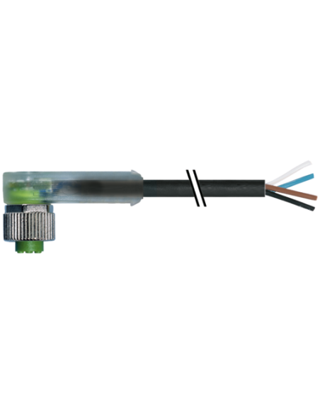 M12 żeńskie 90° na kabel LED 7356-12421-6340500 | Przewody i Złącza | Eshop Dopak | Wszystko dla Przemysłu