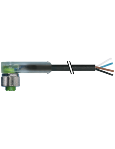 Konektor M12 żeński, katowy z LED z wolnym kablem 7000-12421-6340150 | Przewody i Złącza | Eshop Dopak | Wszystko dla Przemysłu