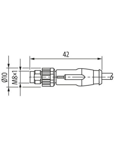 M8 damski 0° na kabel 7000-08921-6961000 | Przewody i Złącza | Eshop Dopak | Wszystko dla Przemysłu