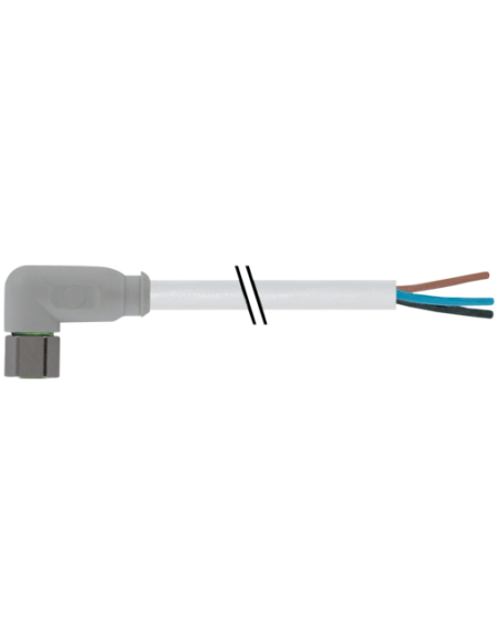 Konektor M8 żeński, katowy z wolnym kablem 7014-08081-2100750 | Przewody i Złącza | Eshop Dopak | Wszystko dla Przemysłu