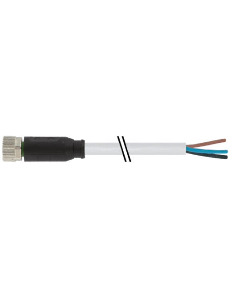 Konektor M8 żeński, prosty z wolnym kablem 7000-08041-2101500 | Przewody i Złącza | Eshop Dopak | Wszystko dla Przemysłu