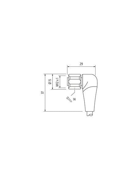 M12 żeńskie 90° do kabla F&B PP-Line 7024-12361-3390030 | Przewody i Złącza | Eshop Dopak | Wszystko dla Przemysłu
