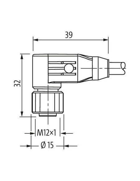 Kabel żeński M12 90° do kabla F B 7014-13261-2011000 | Przewody i Złącza | Eshop Dopak | Wszystko dla Przemysłu
