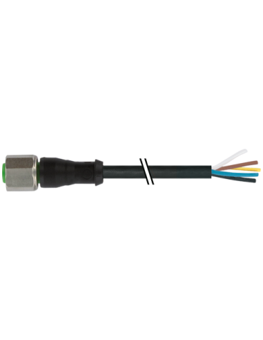 M12 żeńskie 0° dla kabla V2A 7002-12241-6351500 | Przewody i Złącza | Eshop Dopak | Wszystko dla Przemysłu