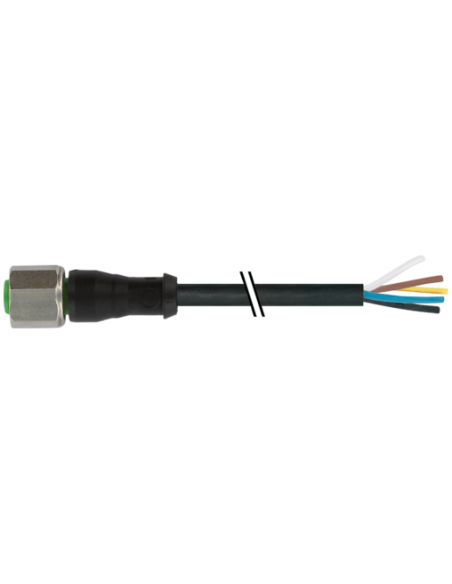 M12 żeńskie 0° dla kabla V2A 7002-12241-6351500 | Przewody i Złącza | Eshop Dopak | Wszystko dla Przemysłu