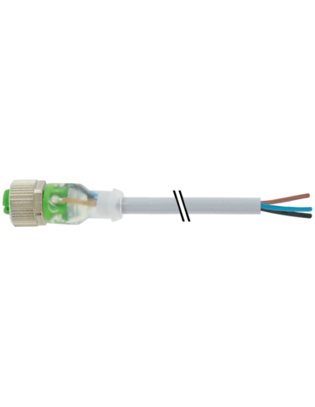 Konektor M12 żeński, prosty z LED z wolnymi kablami 7000-12261-2331500 | Przewody i Złącza | Eshop Dopak | Wszystko dla Przemysł