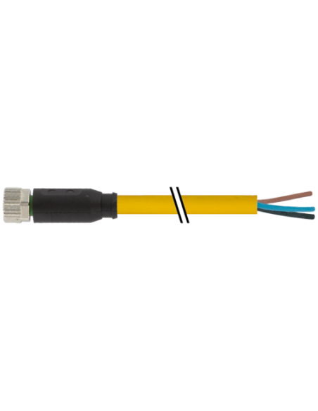 Konektor M8 żeński, prosty z wolnym kablem 7000-08041-0100750 | Przewody i Złącza | Eshop Dopak | Wszystko dla Przemysłu