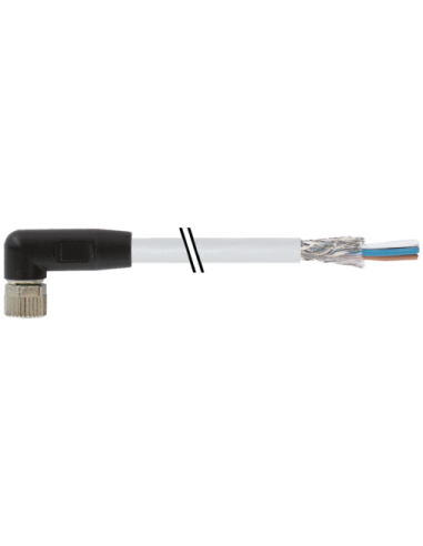 Złącze żeńskie M8 90° na kabel, ekranowane 7000-08801-2010750 | Przewody i Złącza | Eshop Dopak | Wszystko dla Przemysłu