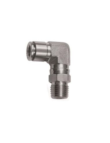 Złączka pneumatyczna wtykowa kątowa obrotowa R 1/4 GZ do węża fi 6 mm, stal nierdzewna 316L | Pneumatyka | Eshop Dopak | Wszystk