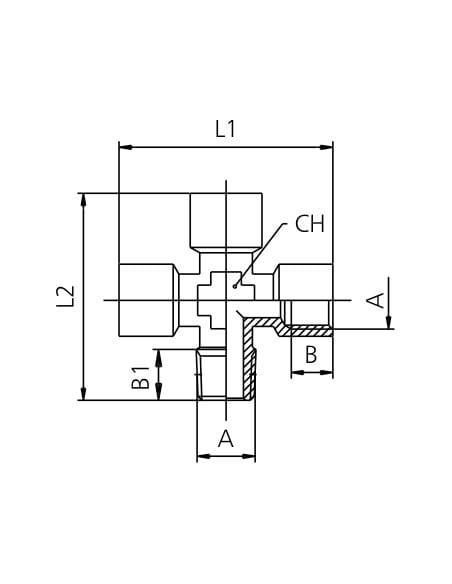 Czwórnik gwintowany ZWWW 3 x G 1/2 GW - G 1/2 GZ, mosiądz niklowany | Hydraulika | Eshop Dopak | Wszystko dla Przemysłu