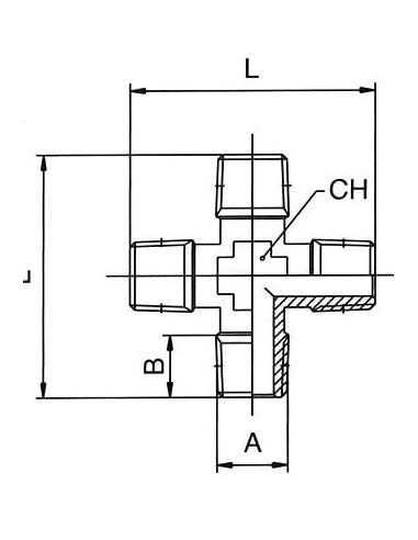 Czwórnik gwintowany ZZZZ 4 x G 1/4 GZ, mosiądz nikowany | Hydraulika | Eshop Dopak | Wszystko dla Przemysłu