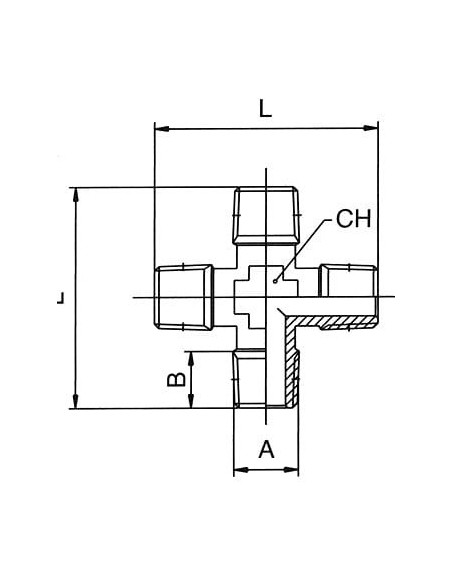 Czwórnik gwintowany ZZZZ 4 x G 1/4 GZ, mosiądz nikowany | Hydraulika | Eshop Dopak | Wszystko dla Przemysłu