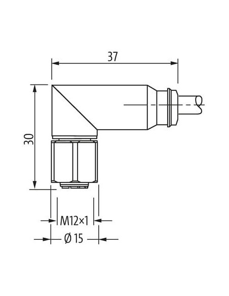 M12-Stal żeńska 90° do kabla 7044-12341-3361000 | Przewody i Złącza | Eshop Dopak | Wszystko dla Przemysłu