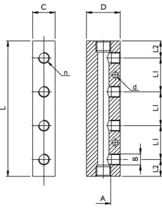 Listwa rozdzielająca gwintowana aluminiowa, kolektor 2 x G 1/2 GW - 2 x G 3/8 GW | Hydraulika | Eshop Dopak | Wszystko dla Przem 2