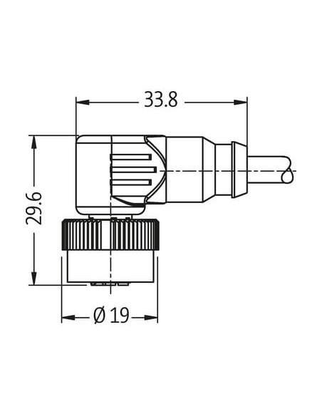 Złącze żeńskie MQ12 90° na kabel 7050-12341-6140500 | Przewody i Złącza | Eshop Dopak | Wszystko dla Przemysłu