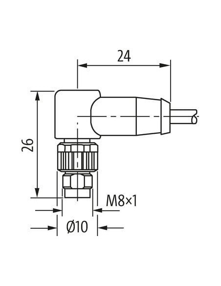 M8 męski 90° na kabel 7000-08931-6960500 | Przewody i Złącza | Eshop Dopak | Wszystko dla Przemysłu
