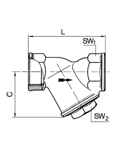 Filtr siatkowy skośny gwintowany G 1 1/4 GW, PN20 mosiądz, oczko 0,2 mm | Filtry | Eshop Dopak |Wszystko dla Przemysłu
