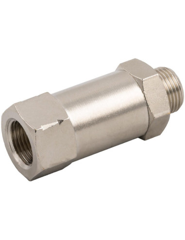 Zawór zwrotny gwintowany G 3/8 GZ - G 3/8 GW, PN8 mosiądz niklowany, NBR, ciśnienie otwarcia 0,2 bar | Hydraulika | Eshop Dopak 