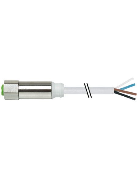 Konektor M12-Steel, żeński, prosty z wolnym kablem 7044-12221-2143000 | Przewody i Złącza | Eshop Dopak | Wszystko dla Przemysłu