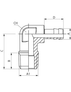 Złączka gwintowana kątowa R1/4z, do węża 6w | Hydraulika | Eshop Dopak | Wszystko dla Przemysłu 2