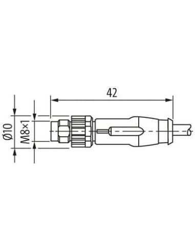 M8 damski 0° na kabel 7000-08921-6960750 | Przewody i Złącza | Eshop Dopak | Wszystko dla Przemysłu