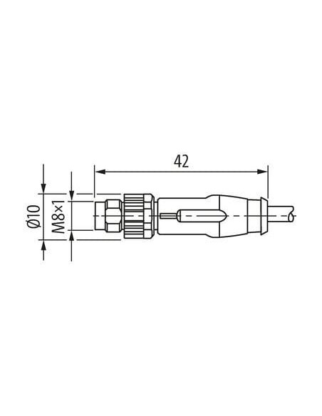 M8 damski 0° na kabel 7000-08921-6960750 | Przewody i Złącza | Eshop Dopak | Wszystko dla Przemysłu
