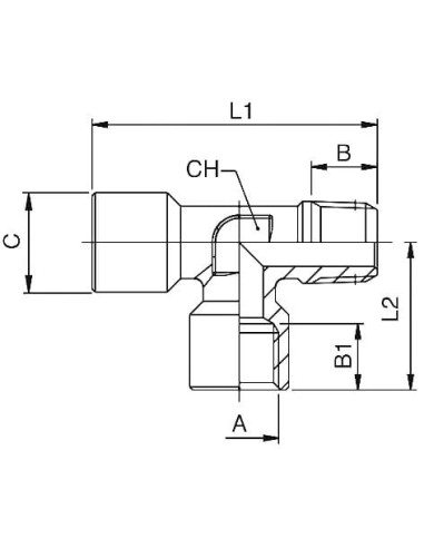 Trójnik gwintowany T WWZ G1/4 | Hydraulika | Eshop Dopak | Wszystko dla Przemysłu
