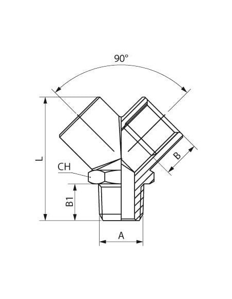 Trójnik gwintowany Y WZW G1/4 | Hydraulika | Eshop Dopak | Wszystko dla Przemysłu