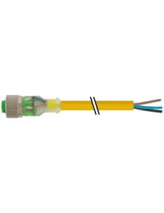 Konektor M12 żeński, prosty, z LED z wolnym kablem 7000-12261-0331000 | Przewody i Złącza | Eshop Dopak | Wszystko dla Przemysłu