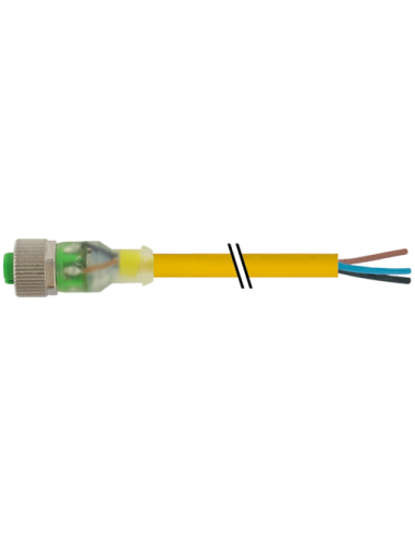 Konektor M12 żeński, prosty, z LED z wolnym kablem 7000-12261-0331000 | Przewody i Złącza | Eshop Dopak | Wszystko dla Przemysłu