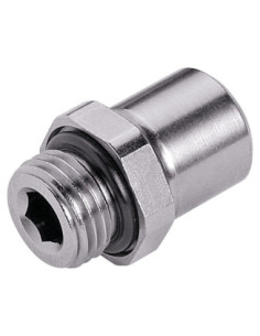 Złączka pneumatyczna wtykowa prosta G 1/2 GZ do węża fi 12 mm, mosiądz niklowany, Eisele