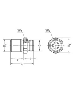 Złączka pneumatyczna wtykowa prosta G 1/2 GZ do węża fi 16 mm, mosiądz niklowany, Eisele 2