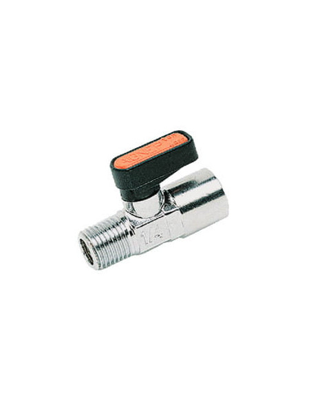 Zawór kulowy Ghilux mini R 3/8 GZ - R 3/8 GW, PN20, gwintowany, mosiądz niklowany, PTFE/NBR | Hydraulika | Eshop Dopak | Wszystk